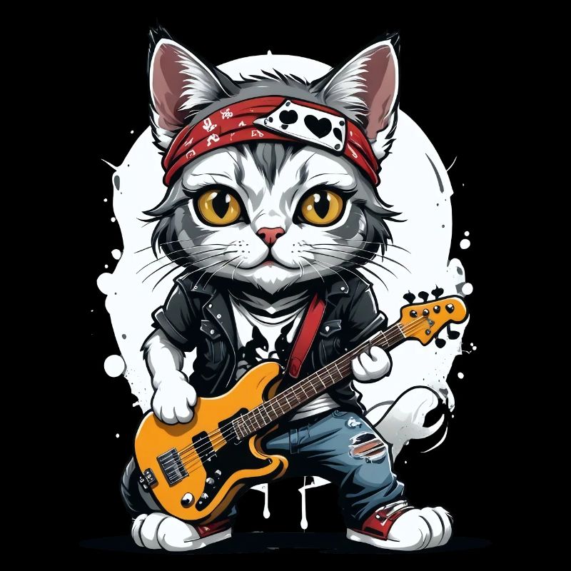 Cat Rocker Cat HardRock Gift