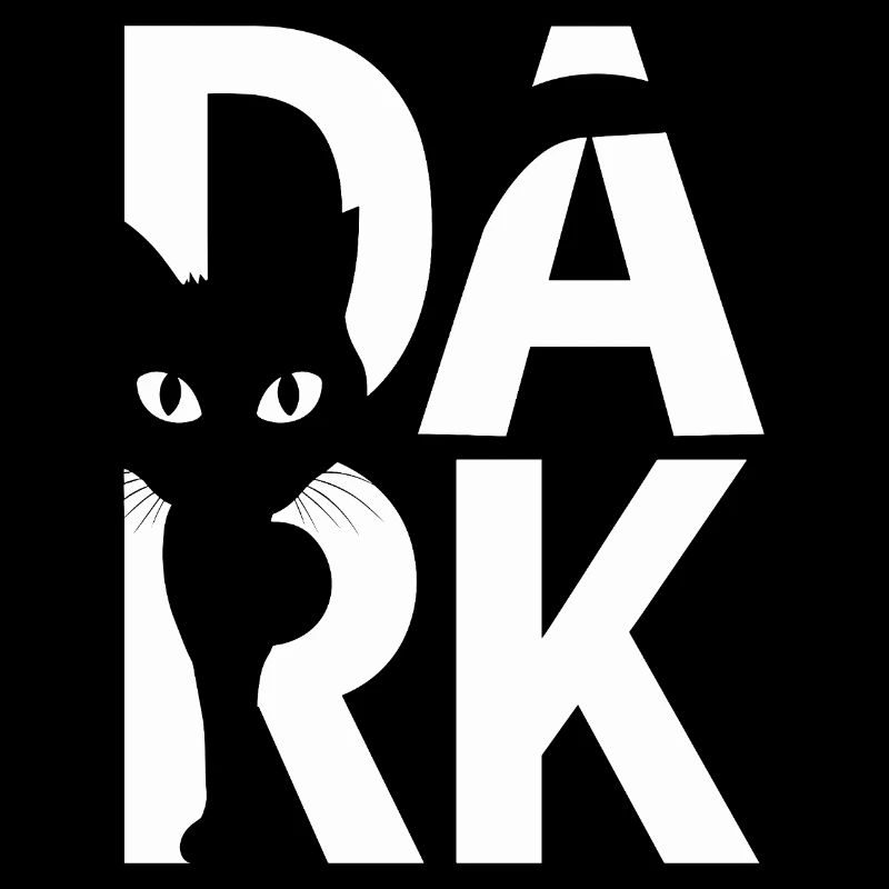 Design sombre avec chat noir et typographie