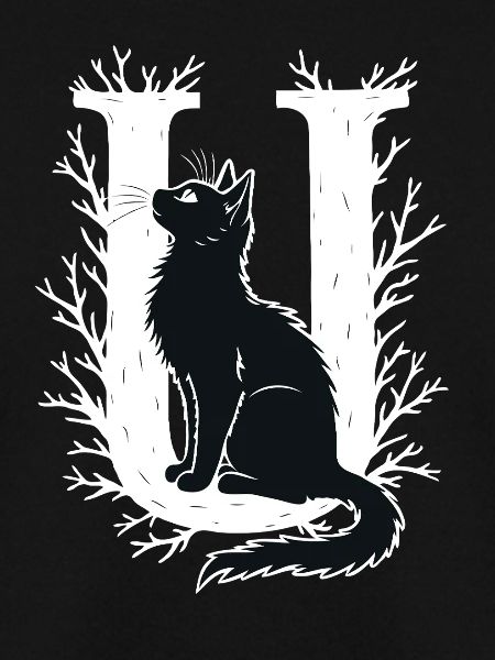 Buchstabe U mit Katze