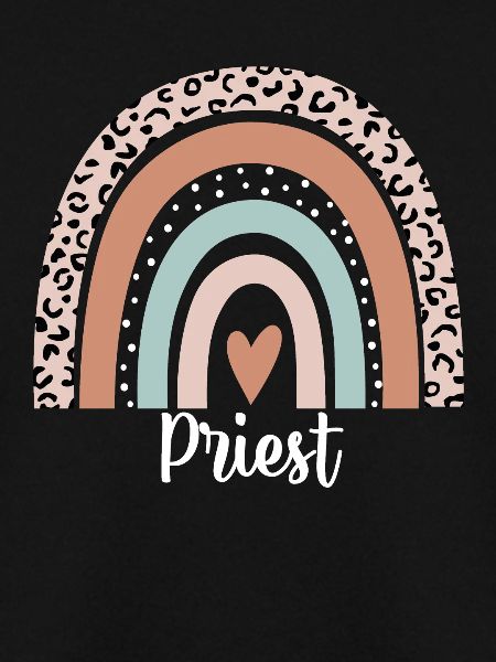 Priester-Regenbogen-Leopard. Lustige Priester-Anerkennung