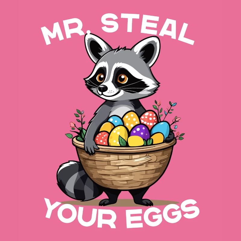 Funny Raccoon Easter Eggs Thief Design