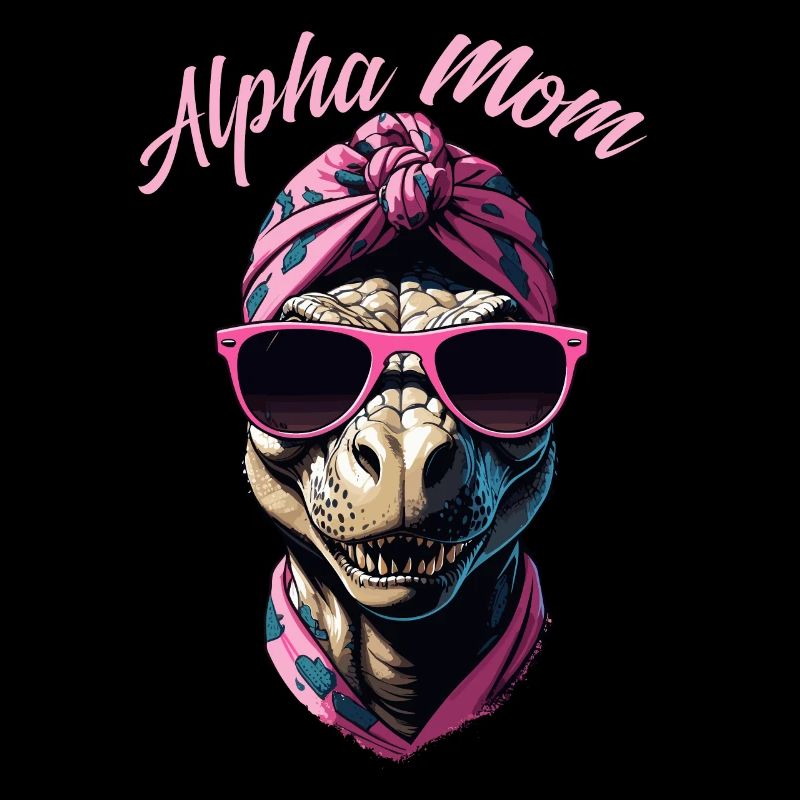 Alpha Mom Funny Iconic Dinosaur Mom