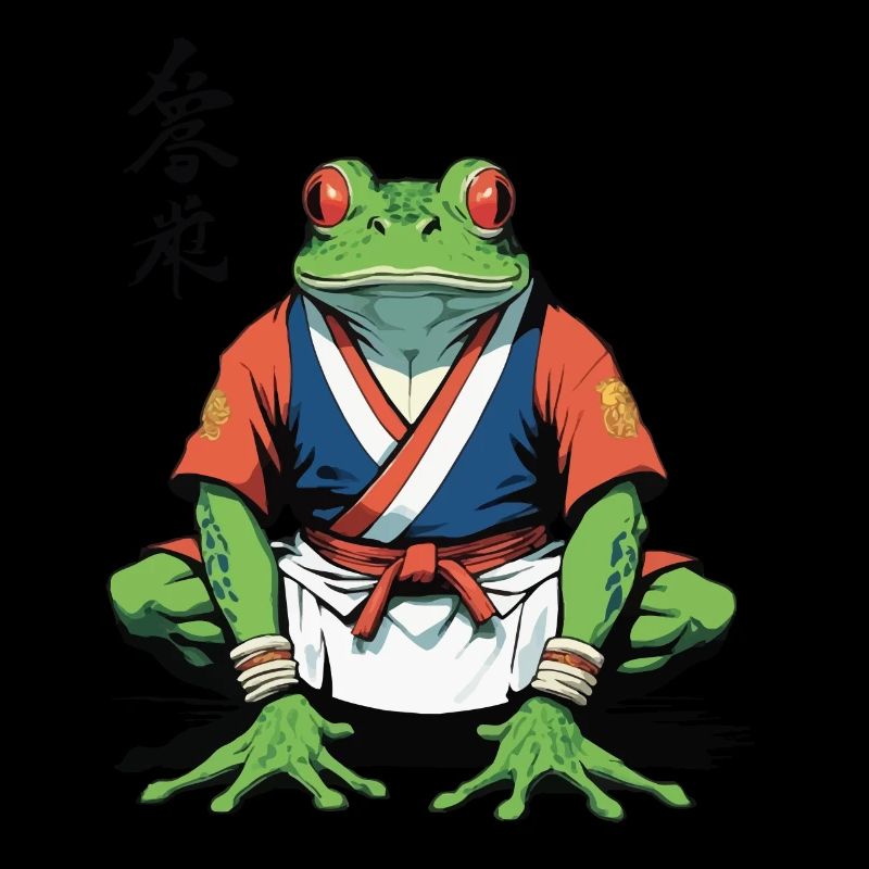 Grenouille Samouraï & Design Vintage Style Ukiyo-e