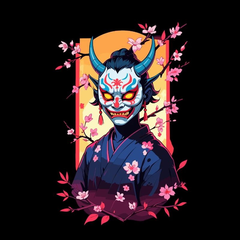 Oni Samurai Vaporwave Aesthetic Japan Kultur