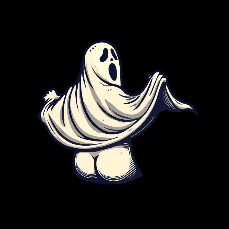 Drôle Halloween fantôme freak sous le drap de lit