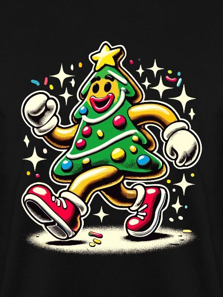 Lustiger Weihnachtsbaum Im Comicstil