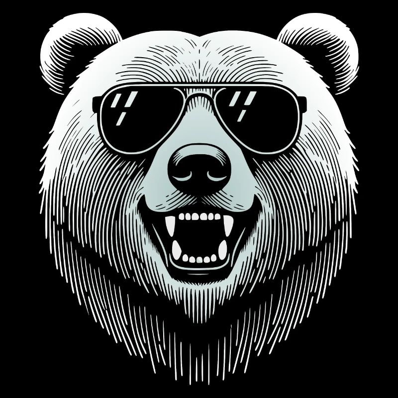 Cooler Bärenkopf mit Sonnenbrille