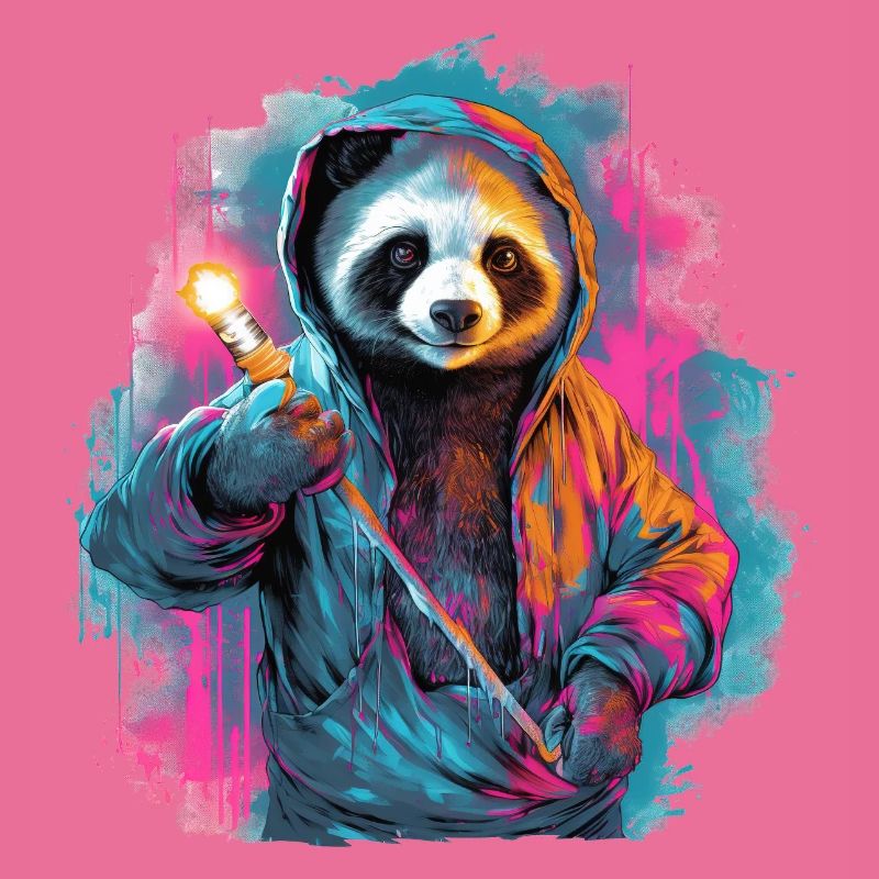 Panda with torch