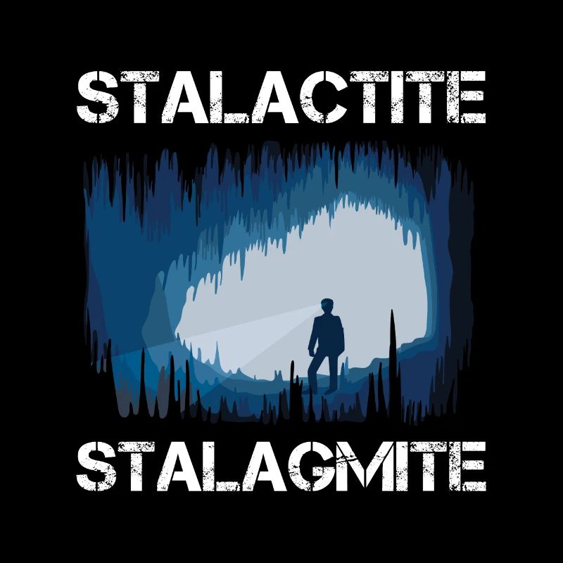 Stalactite stalagmite speleologist cave