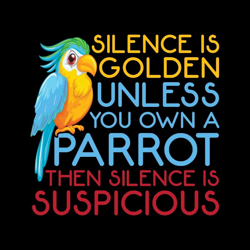 Le silence graphique drôle de perroquet est un oiseau d'or