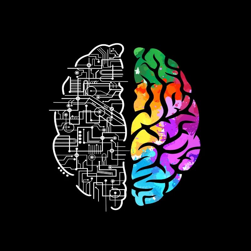 Colorful brain science art
