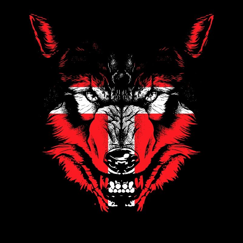 Wolf with Denmark flag