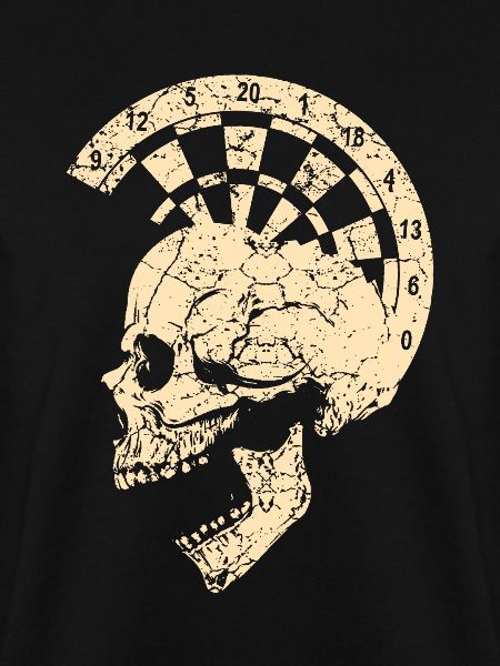 Skull with dart board