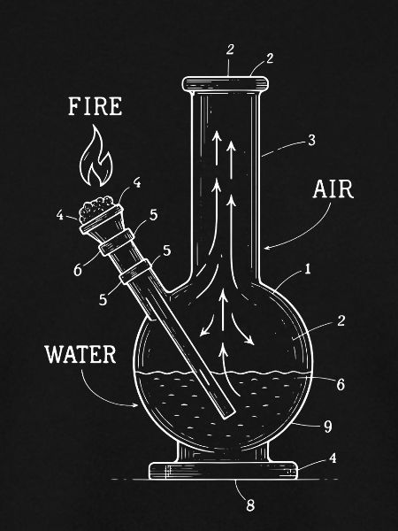 Blueprint-Technik Bong – Kunst-Cannabis