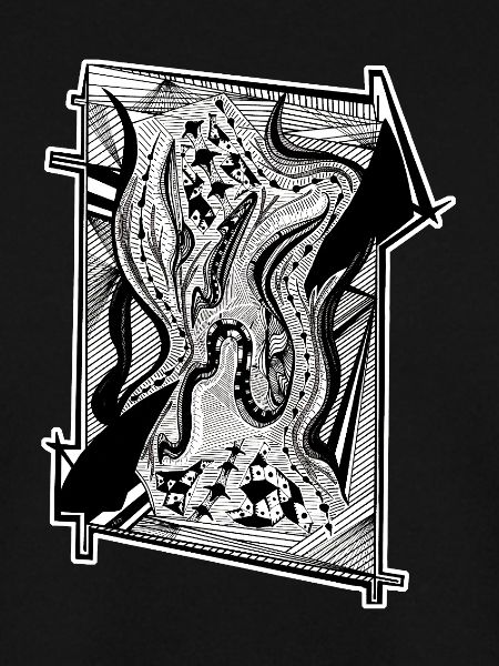 Schwarz-Weiß abstraktes Design Nr. 8