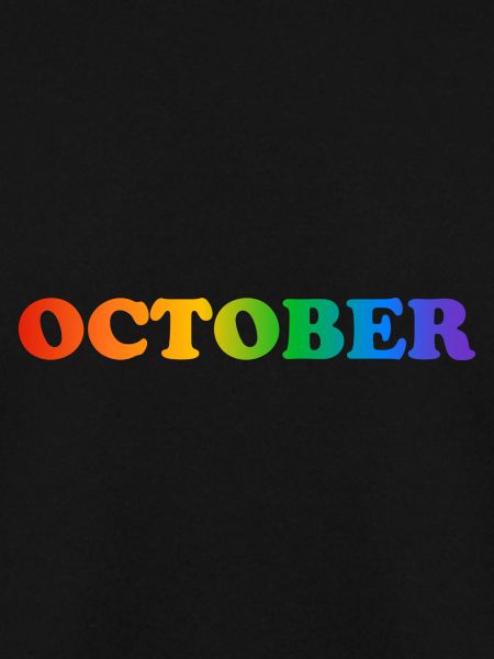 October rainbow text