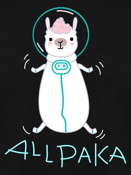 Lama als Astronaut