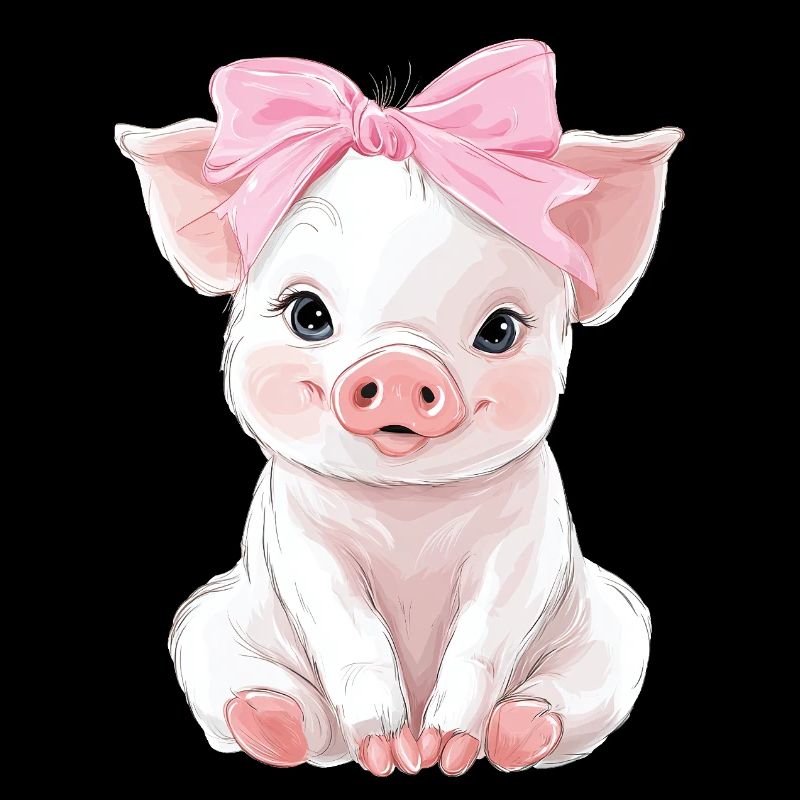 Cute Baby Pig Bow