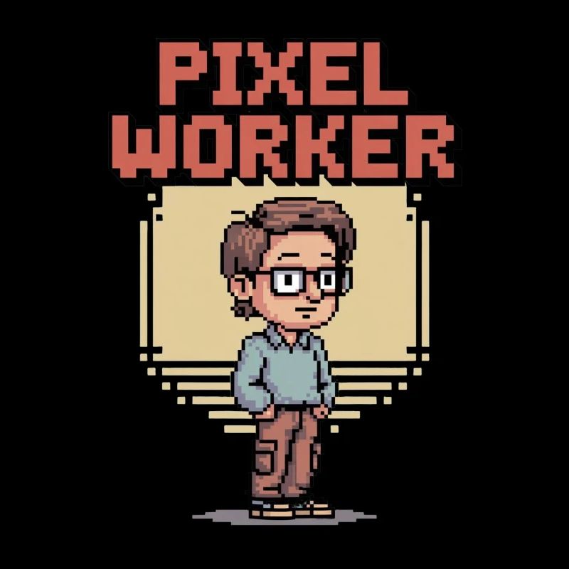 Pixel Worker – Retro Gaming Humor