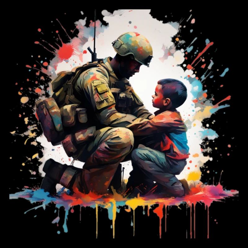 Soldat und Kind