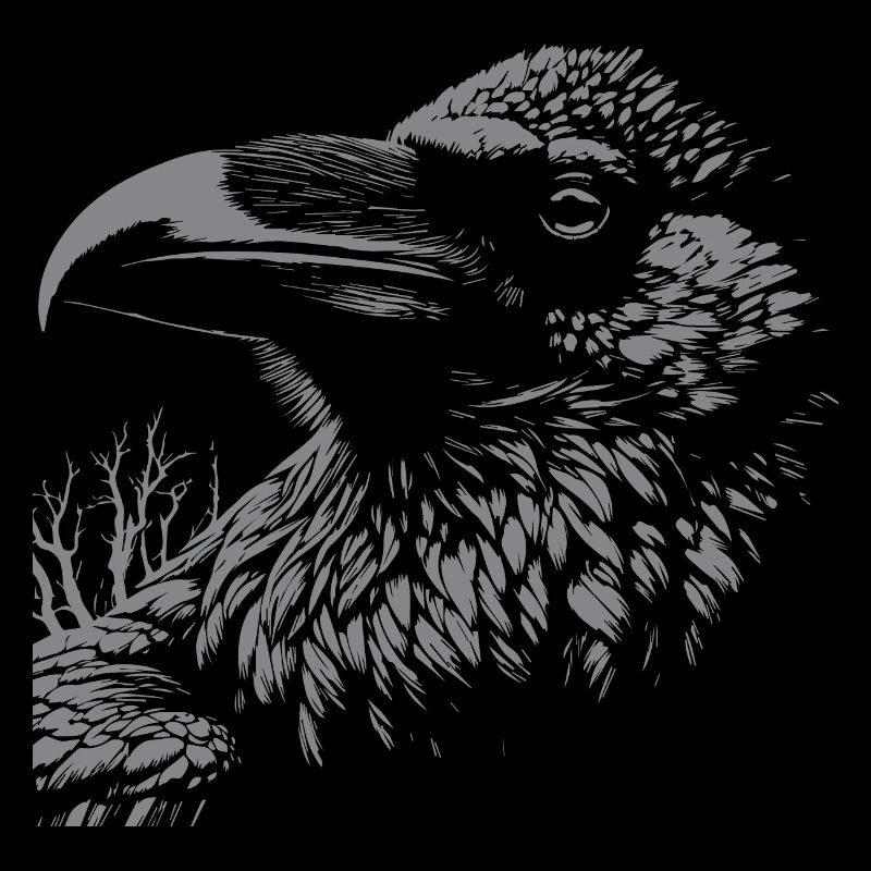 Le dessin détaillé de l’encre du corbeau