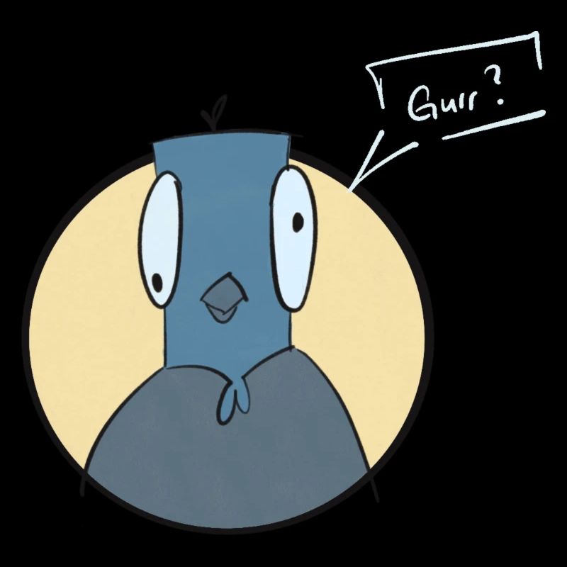 Gurr? Colombe confuse avec du texte blanc