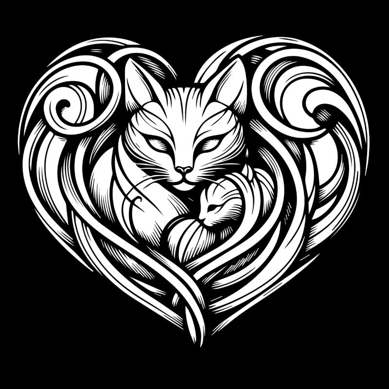 Chat dans le cœur
