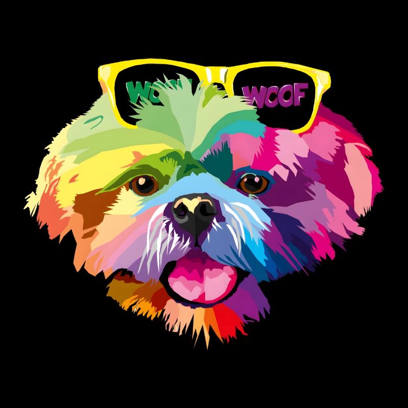 Malteser Hund bunt regenbogen