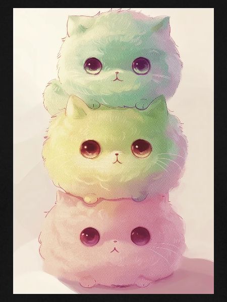 Pastellkatze im Regenbogenhaufen