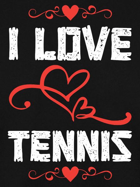 I Love Tennis Herz-Design
