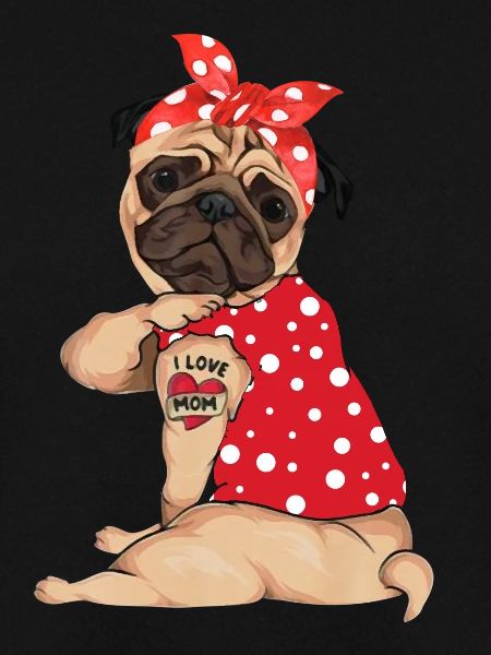 Polka Dot Mops Hund