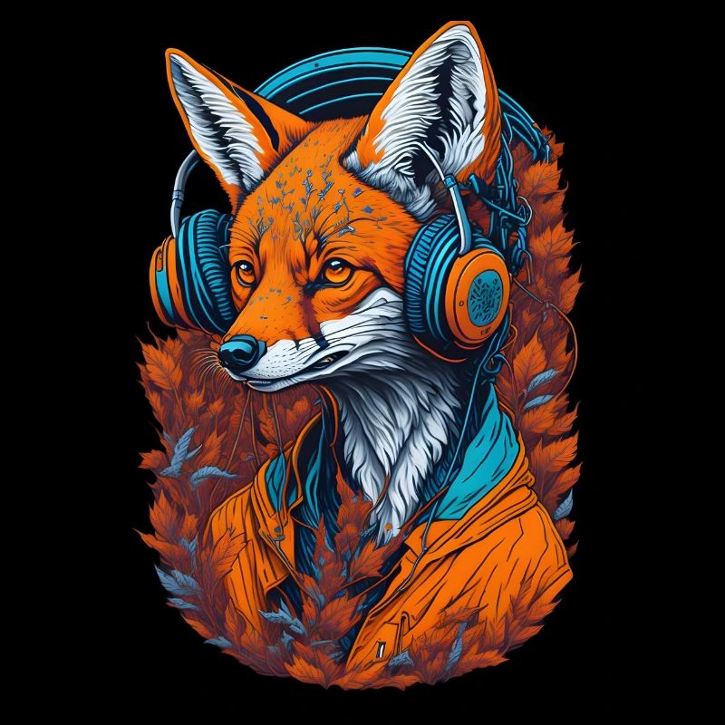 Renard avec écouteurs Foxes Lovers Animaux