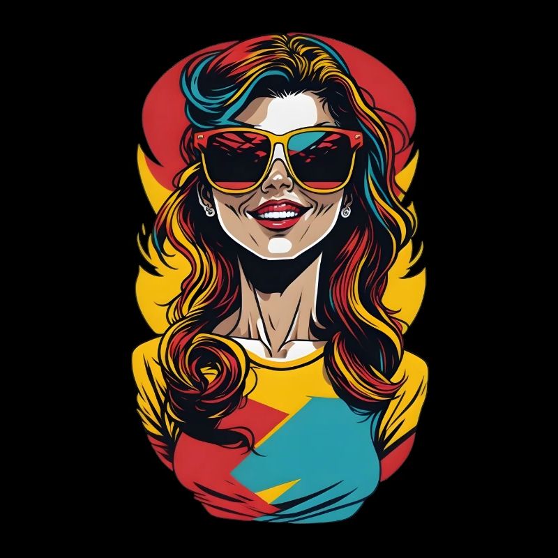 Bunte Regenbogen Frau Pop-Art