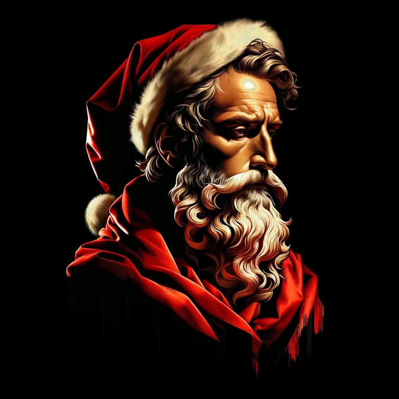 Trauriger melancholischer Weihnachtsmann