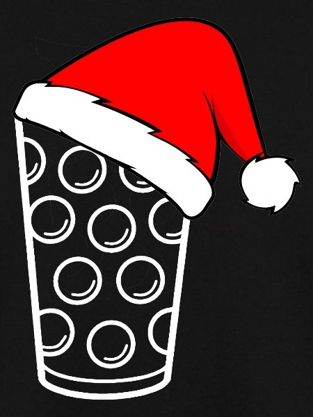 Dubbeglas mit Weihnachtsmütze Motiv