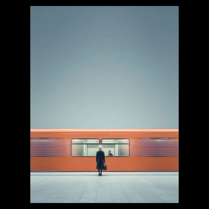 Minimalistischer U-Bahn-Moment