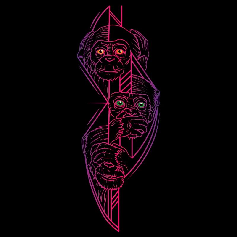 Three wise Monkeys Pink | Three wise monkeys pink