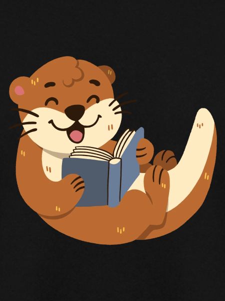 Otter reading a book