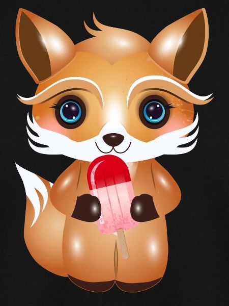 Niedlicher Fuchs mit Eis