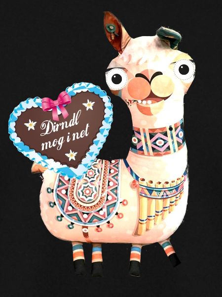 Lama,Alpaka,Illustration,Dirndl