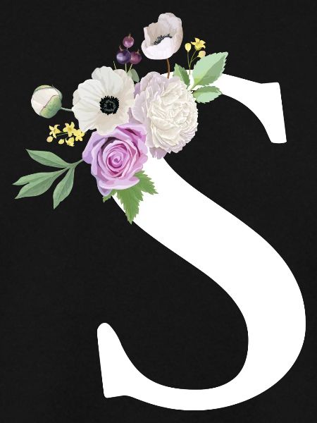 Lila Blumenbuchstabe S