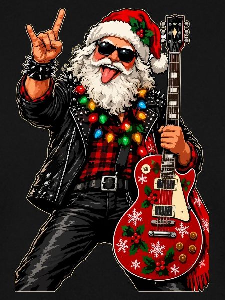 Santa Rock Weihnachtsgitarre