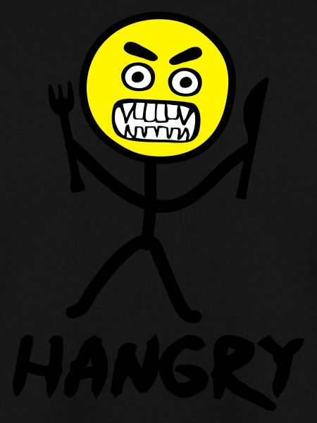 Hungriges Emoji Strichmännchen