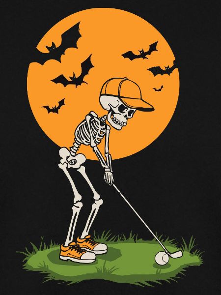 Skeleton Golf bei Mondschein