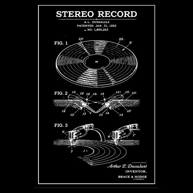 Vintage-Vinyl-Stereo-Diagramm