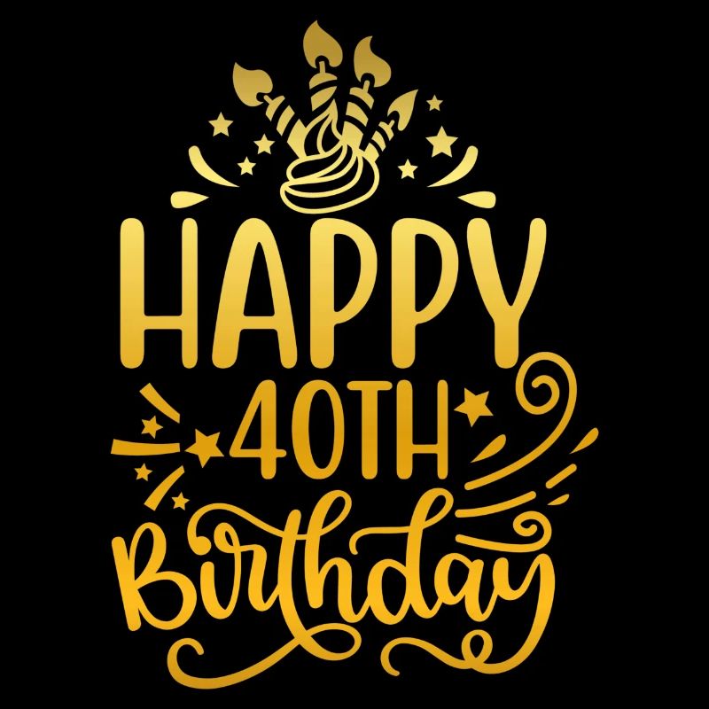 Joyeux 40e anniversaire 40 ans Idées cadeaux (Or)
