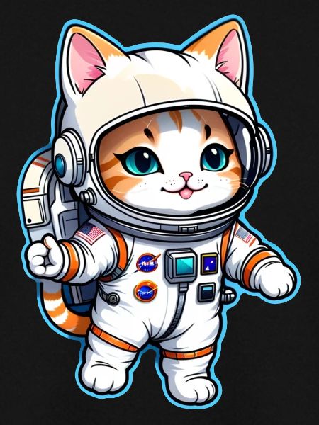 Astronaut Katze - Weltraum