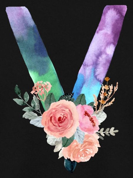 Buchstabe v Aquarell