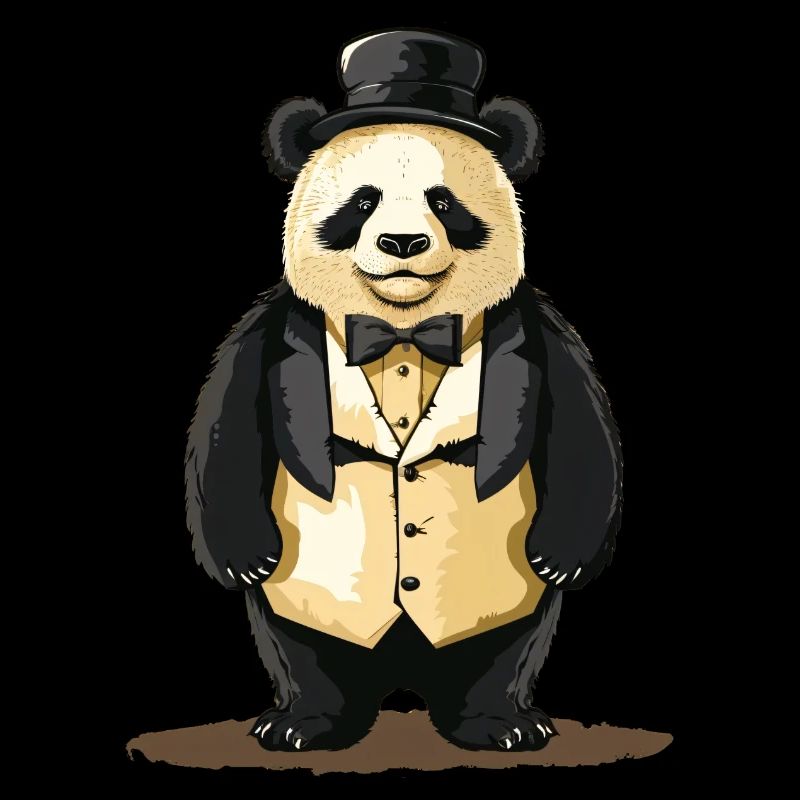 Panda mignon en queue de pie