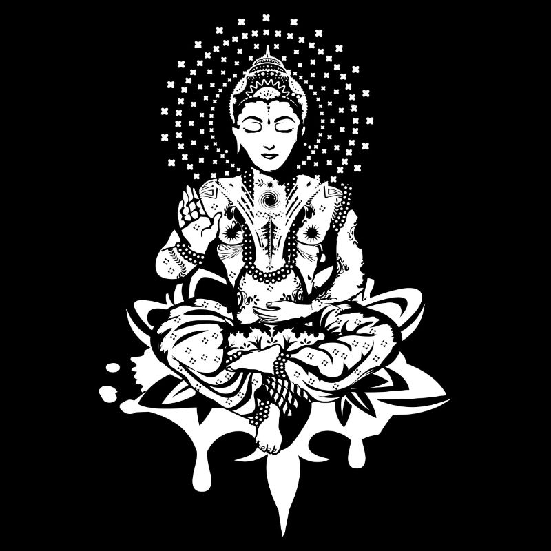 Buddha in the lotus position - White-